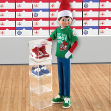 Load image into Gallery viewer, Elf on The Shelf Claus Couture New 2023 Set of 5: Tree Farm PJs, Ice Cream Party Dress, Polar Power Hero Set, Retro Rad '80s Gear, and Cool Kicks Sneaker Trio with Exclusive Joy Bag
