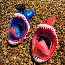Load image into Gallery viewer, NEBIBO Kids Snorkel Mask Full Face. Snorkeling Detachable Camera Mount - Aqua - XS