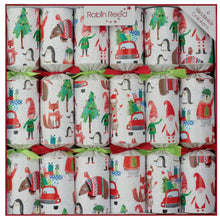 Load image into Gallery viewer, Robin Reed English Holiday Christmas Crackers - Racing Elf, 6 Count