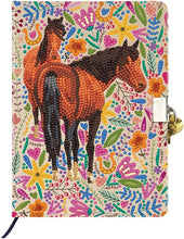 Load image into Gallery viewer, Crystal Art Diamond Painting Kit - DIY Diary with Lock & Keys: Horse Love