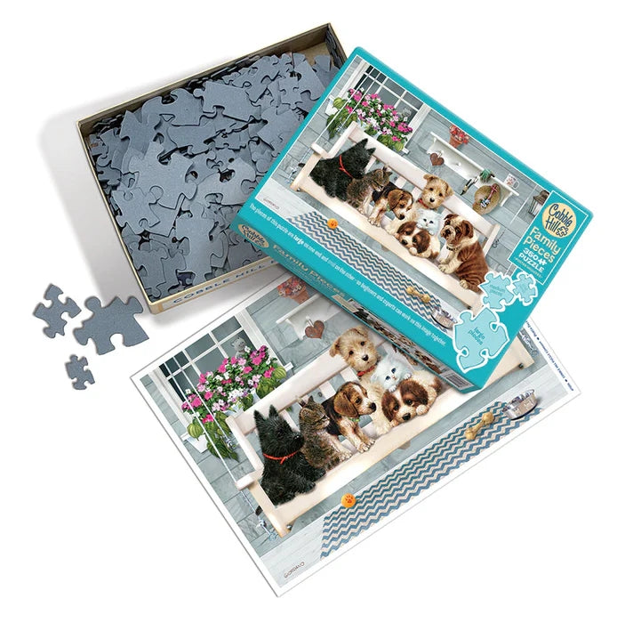 Cobble Hill Puzzle 350 Teile – Veranda Pals, Inkl. Poster, Made In USA