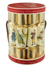 Load image into Gallery viewer, Robin Reed English Holiday Christmas Crackers - 12 Days of Christmas Gold, 12 Count