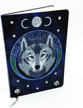 Load image into Gallery viewer, Crystal Art Diamond Painting Notebook - Lunar Wolf