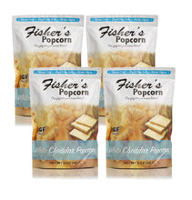 Load image into Gallery viewer, Fisher's Popcorn 4-Pack (3 oz. per bag) - Aged Sharp White Cheddar