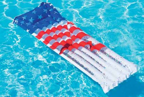 72-Inch American Flag Inflatable Pool Air Mattress: Red, White & Blue Fun  for Everyone