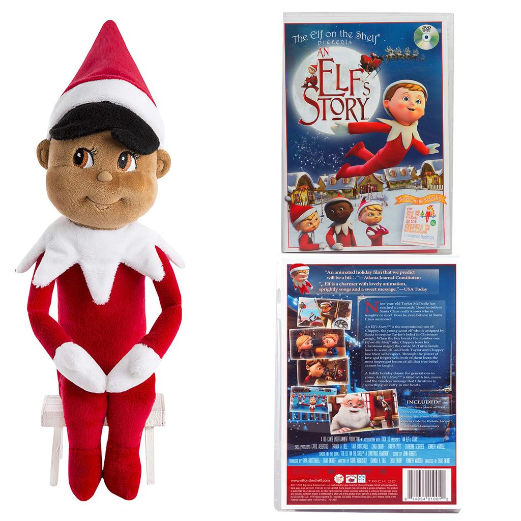 The Elf on The Shelf Girl Plushee Pal - Dark with An Elf Story DVD