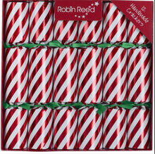 Load image into Gallery viewer, Robin Reed English Holiday Christmas Crackers - Candy Stripe, 12 Count