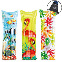 Load image into Gallery viewer, Intex Set of 3 Tropical Themed 72" Inflatable Floating Pool Air Mattresses, with Drawstring Bag