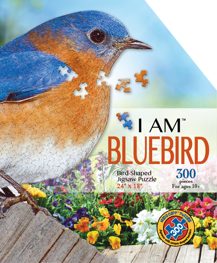 Madd Capp I AM Robin 300 Piece Jigsaw Puzzle - Bird Shaped, 25x19 Inches, With Fun Facts
