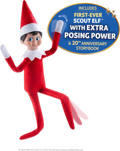 The Elf on the Shelf: 20th Anniversary Limited Edition Box Set - Posable Boy Scout Elf, Storybook, Pajamas & Ornament
