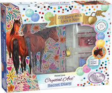 Load image into Gallery viewer, Crystal Art Diamond Painting Kit - DIY Diary with Lock &amp; Keys: Horse Love