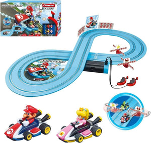 Carrera First Mario Kart - Slot Car Race Track with Spinners: Mario vs. Princess Peach