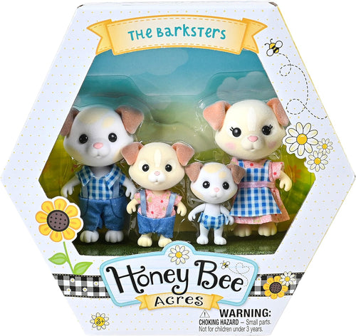 Honey Bee Acres The Barksters Dog Family, 4 Mini Figures