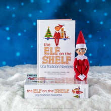 Load image into Gallery viewer, The Elf on the Shelf - Una Tradición Navideña Spanish Language Book &amp; Blue-Eyed Boy Scout Elf