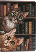 Load image into Gallery viewer, Crystal Art Diamond Painting Notebook - Cats in The Library