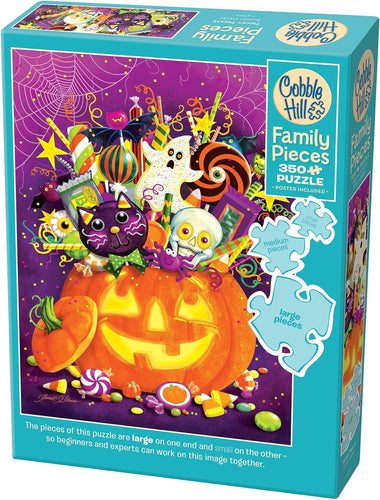 Cobble Hill 350 Piece Family Jigsaw Puzzle - Tricky Treats (Poster Included)