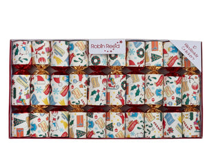 Robin Reed English Holiday Christmas Crackers - Happy Icons, 10 Count