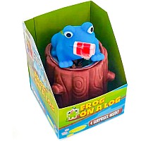 Zorbitz - Frog on a Log Fidget Toy, Includes 4 Squishy Bugs, - Colors vary - 1 Count - Ages 6+