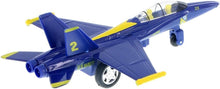 Load image into Gallery viewer, United States Navy Blue Angels F/A-18 Super Hornet Fighter Jet Die-Cast Toy with Pullback Action
