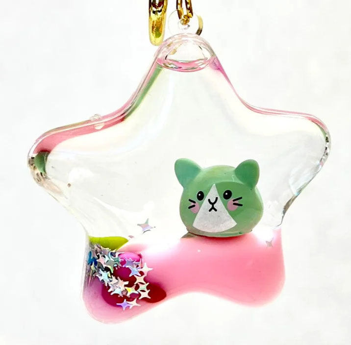 Kitty Star Floaty Keychain