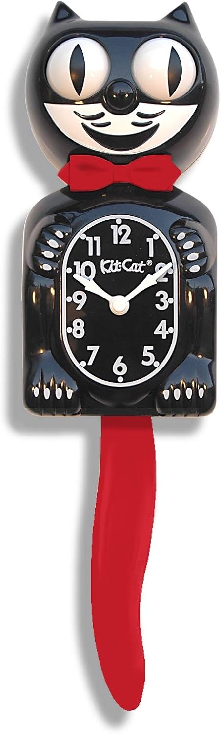 Kit-Cat® Klock, Limited Edition, Crimson Royale, Black/Red Bow Tie & Tail, 15.5