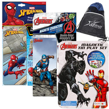 Load image into Gallery viewer, Bendon Magnetic Tin Figure Bundle: Superhero Adventures with Spider-Man, Captain America, and The Avengers