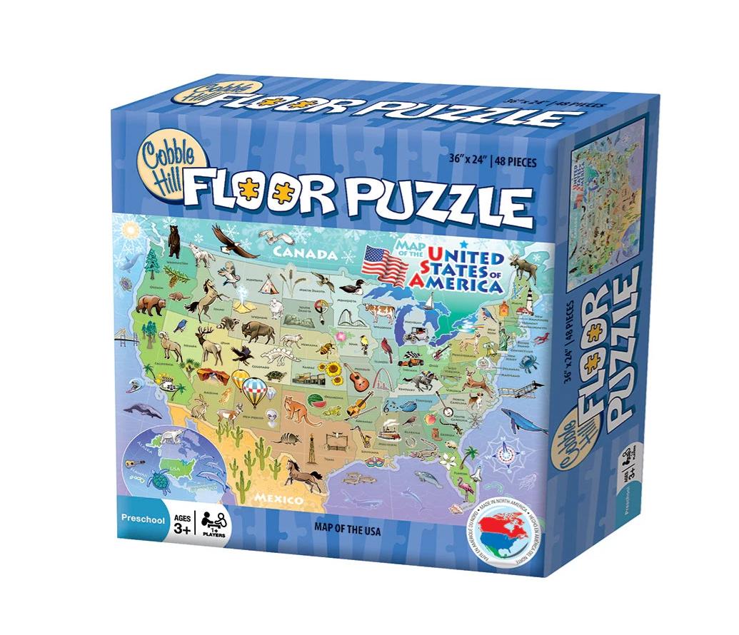 Cobble Hill 48 Piece Floor Puzzle - Map of the USA