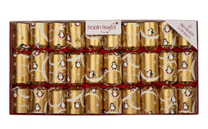 Robin Reed English Holiday Christmas Crackers - Playful Penguins, 10 Count
