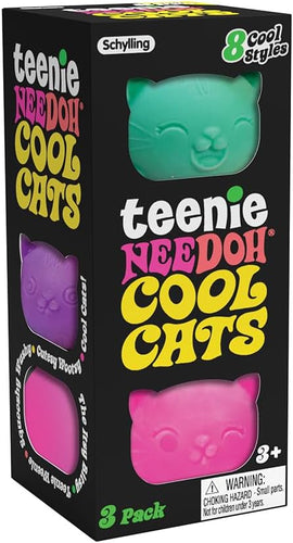 Schylling Teenie NeeDoh Cool Cats Sensory Toys, 3 Count - MINI