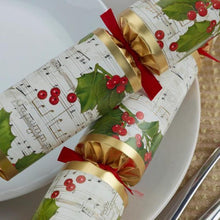 Load image into Gallery viewer, Robin Reed English Holiday Christmas Crackers - Concerto Holly, 8 Count