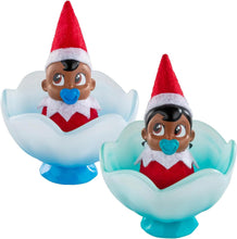 Load image into Gallery viewer, The Elf on The Shelf Bundle: Scout Elf Boy Dark Tone, Boy &amp; Girl Dark Tone Frost Pips and 3 Elf T-Shirts