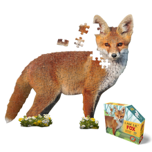 Load image into Gallery viewer, Madd Capp Puzzles Jr. - I AM LiL&#39; FOX Animal-Shaped Jigsaw Puzzle, 100 Pieces