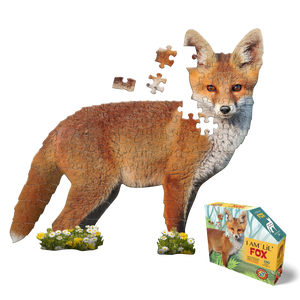 Madd Capp Puzzles Jr. - I AM LiL' FOX Animal-Shaped Jigsaw Puzzle, 100 Pieces