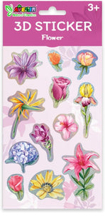 Avenir 3D Sticker Bundle: Flowers, Butterflies, and Insects, 36 Stickers