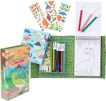 Load image into Gallery viewer, Schylling - Tiger Tribe: Dinosaurs Coloring Set - Take Along Travel Art Kit