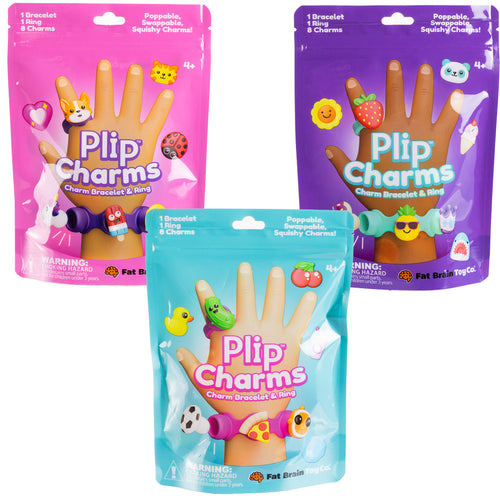 Fat Brain Toys - Plip Charms Party Pack (3 Bracelets, 3 Rings, and 24 Charms)