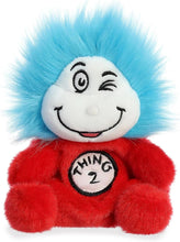 Load image into Gallery viewer, Aurora Palm Pals Dr. Seuss 5&quot; Plush Set of 5: The Cat in The Hat, Thing 1+2, Horton, and The Lorax with Exclusive Drawstring Bag