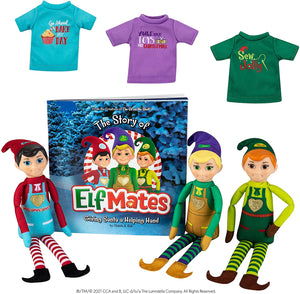 The Elf on the Shelf - Elf Mates Super Combo: 3 Elf Dolls and 3 Shirts, Light-Tone