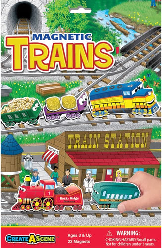Create-A-Scene — Train Magnetic Playset — Portable Mess-Free Magnet Activities — Creative Fun