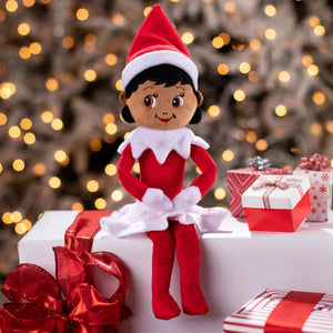 The Elf on the Shelf - Plushee Pal Snuggler and Classic Clip-On Plush: Girl, Dark Tone