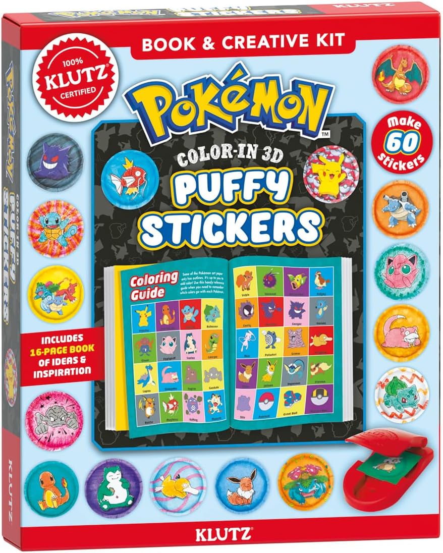 KLUTZ Pokemon Color-in 3D Stickers Craft Kit