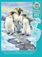 Load image into Gallery viewer, Cobble Hill 350 Piece Family Jigsaw Puzzle - Penguin Family (Poster Included)