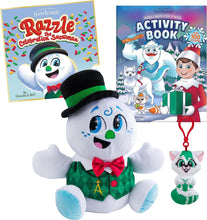 Load image into Gallery viewer, The Elf on the Shelf Bundle: Razzle The Snowman Plush with Illustrated Storybook, Bogie Clip-On &amp; Activity Book