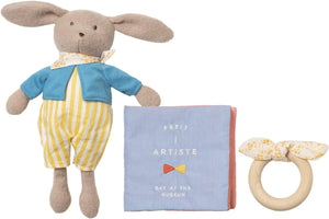 The Manhattan Toy Company - Petit Artist: Bunny Doll, Soft Book & Wooden Teether Gift Set