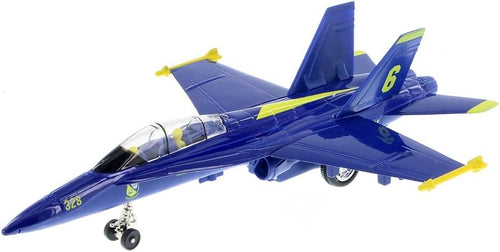 United States Navy Blue Angels F/A-18 Super Hornet Fighter Jet Die-Cast Toy with Pullback Action