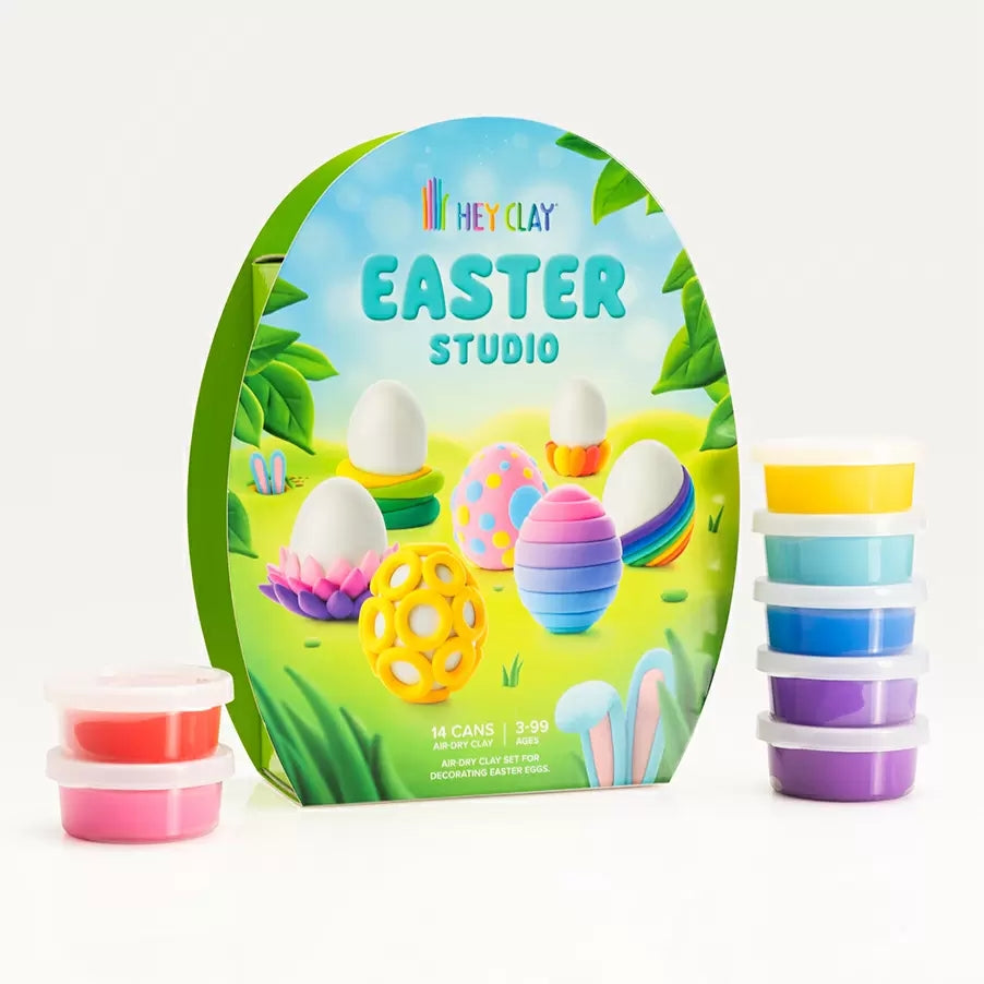 Fat Brain Toys - Hey Clay: Easter Studio -14 Can Modeling Air-Dry Clay