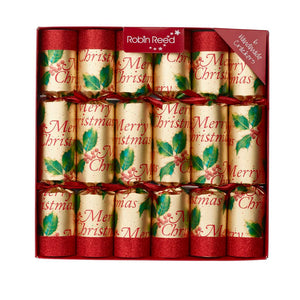 Robin Reed English Holiday Christmas Crackers - Merry Christmas Elegance, 6 Count