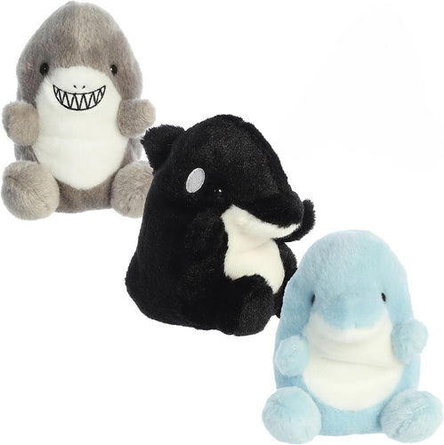 Aurora Palm Pals Aquatic Bundle: Chomps Shark, Clicks Dolphin, and Juneau Orca