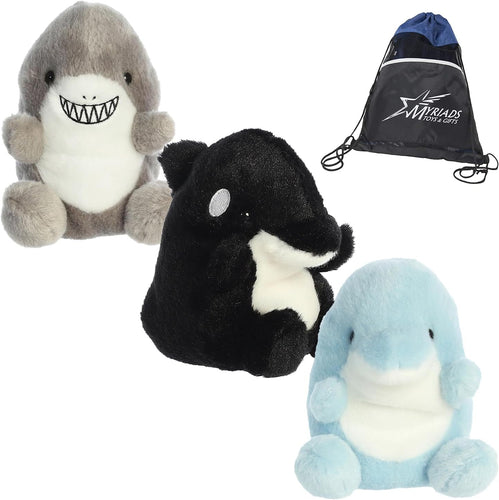 Aurora Palm Pals Aquatic Bundle: Chomps Shark, Clicks Dolphin, and Juneau Orca