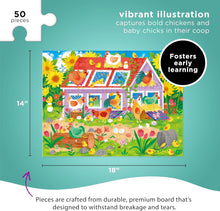 Load image into Gallery viewer, Crocodile Creek Chicken Coop Puzzle, 50-Pieces